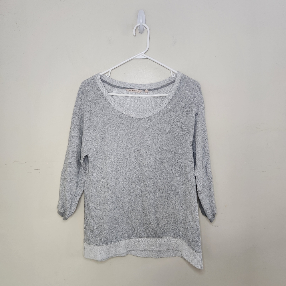 Women's Soft Surroundings Gray Scoopneck Sweatshirt Sz Petite XS